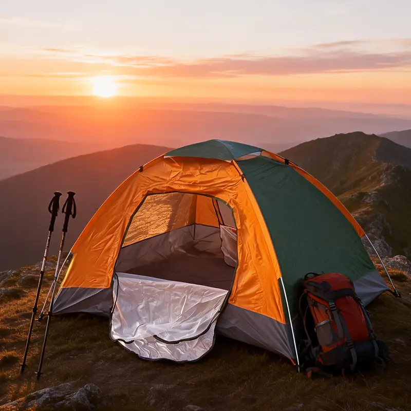Beach Tent 2-3 People Camping Tent Portable Automatic 2 Door Tent for Family Camping Fishing Picnic