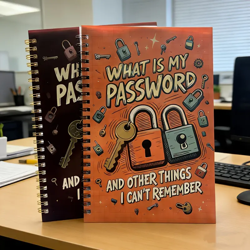 2PCS Fun Spiral Password Notebook,Suitable for Internet and Computer Login, Record Website, Username, Password Protector for Home or Office, Manual Scrapbooking Kit Material(Different Color)