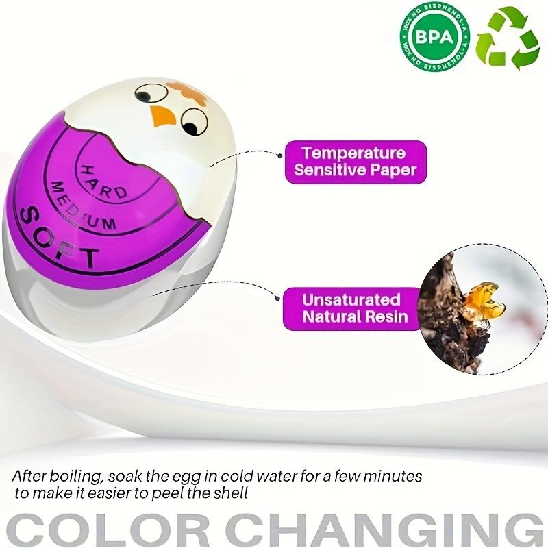 YUHUPHYLLIC 1pc Purple Egg Timer, Changing Egg Timer and Water Cooked Egg Rack - Perfect for Soft and Cooked Eggs, Safe and Fun, Easy to Read, No Guess! RV Small Tools, Kitchen Accessories