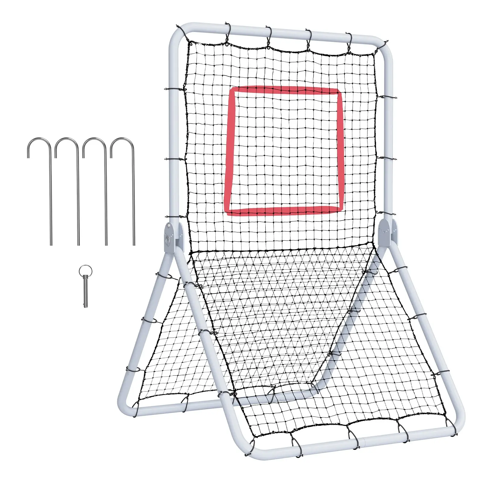 VEVOR Baseball And Softball Rebounder Net, 3.5x 6 ft PitchBack Baseball Pitching Nest, Softball Pitchback Net, Fielding Trainer, Bounce Back Net for Fielding/Throwing Practice, 5 Adjustable Angles