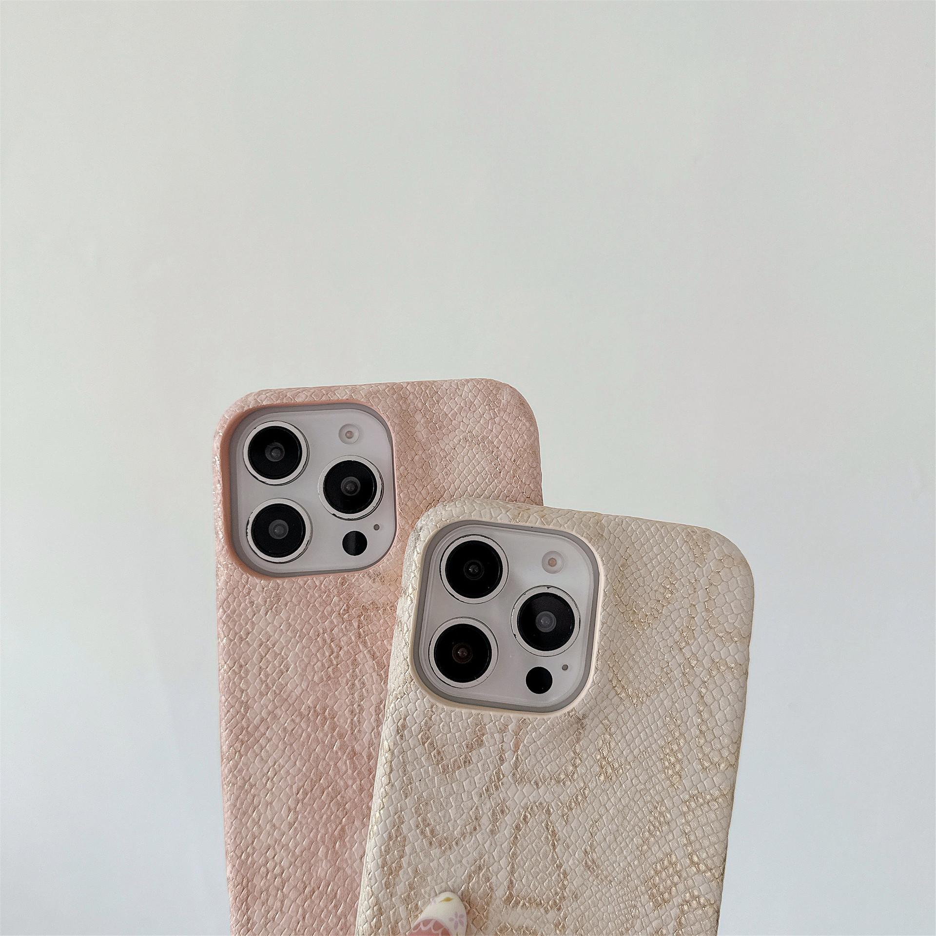 Luxury python skin pattern half-cover case with a high-end feel for iPhone 17 Pro Max/for 16