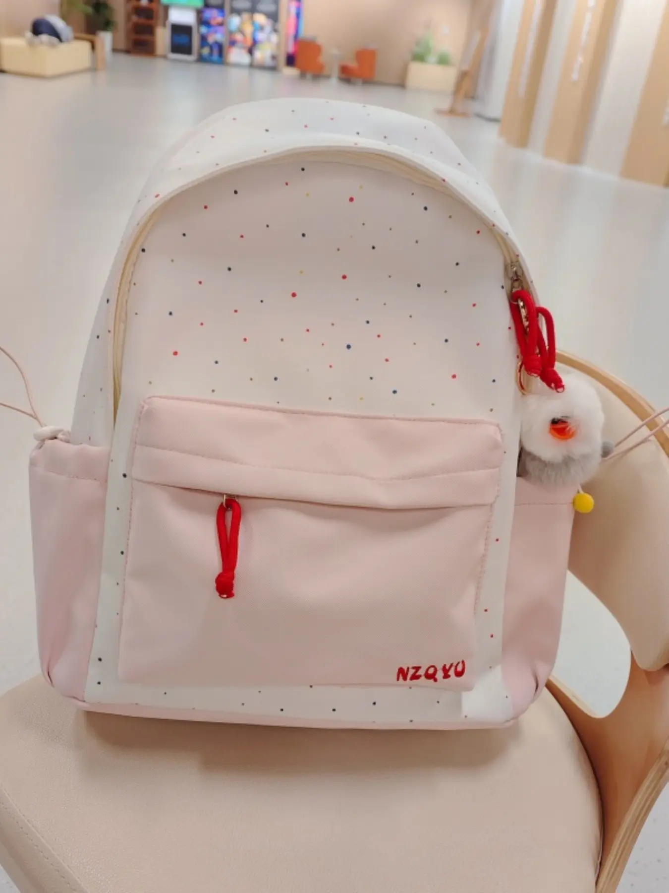 Women's Casual Backpack, Large Capacity, Zip Closure, Plain Pattern, All Seasons, Ideal for Daily Use, Work, Travel, with Attachments