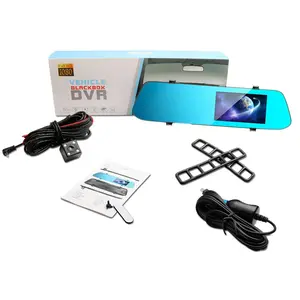 4.3inch Rearview mirror car gift dashcam blue mirror gift machine factory