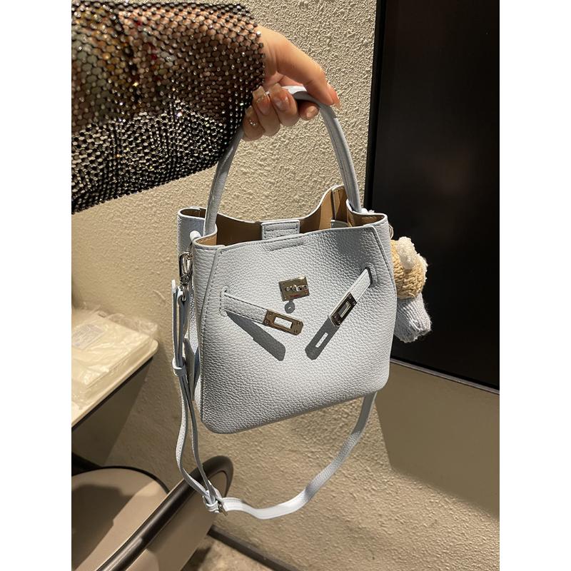 Minimalist Soft Leather Bucket Bag Women's 2026 Kelly Texture Original Design Hand-held Shoulder Crossbody