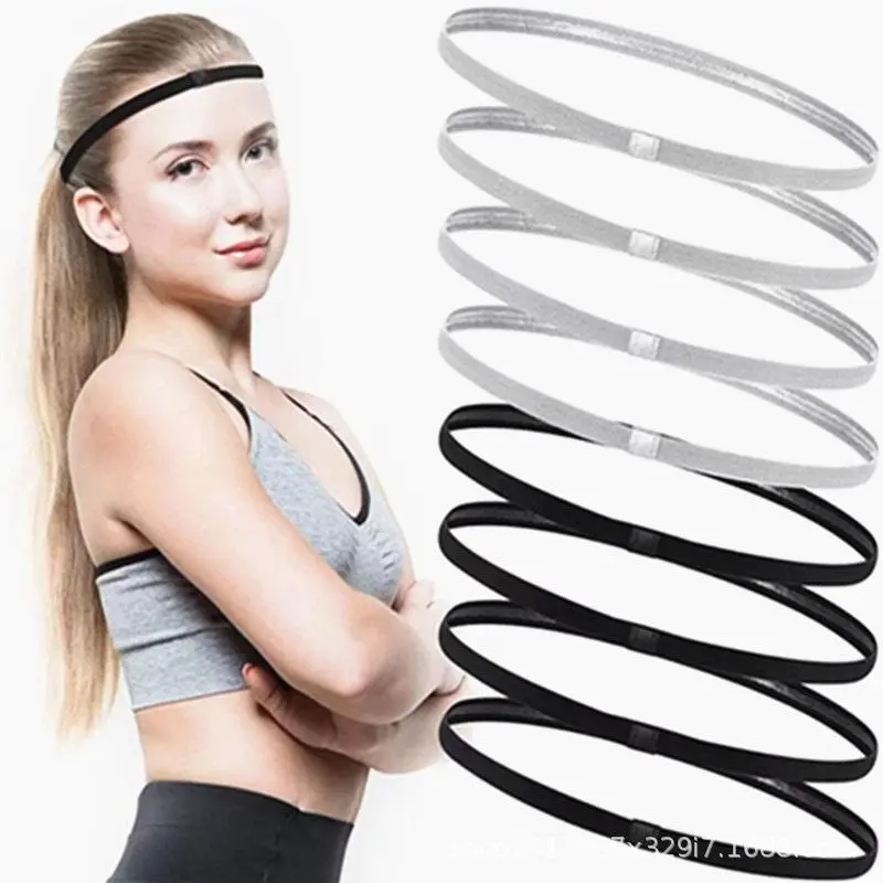 1pcs Non-Slip Elastic Sports Hair Band Black Stretchy Sports Headband Yoga Running Cycling Headband Women Girls Fitness Headband