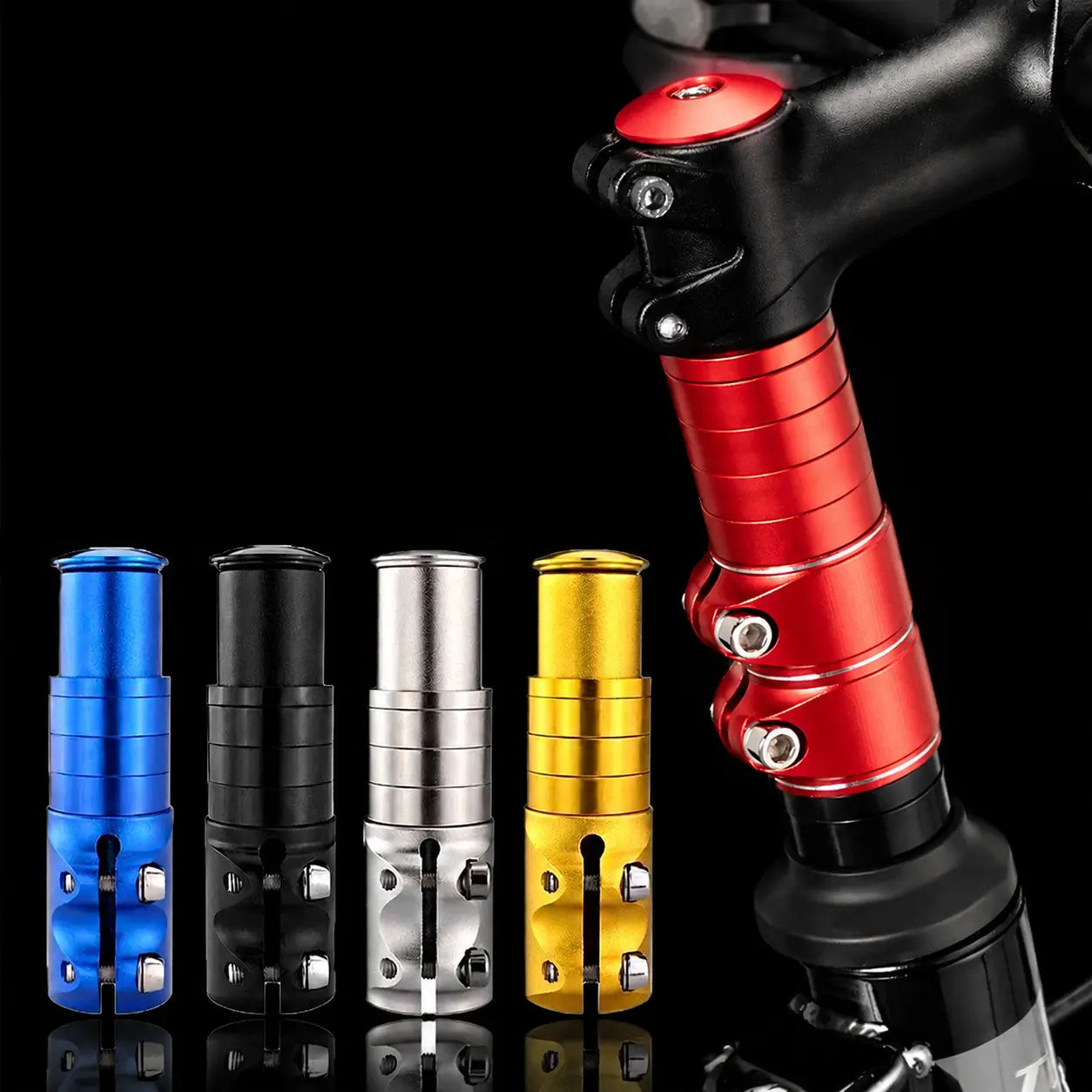Aluminum Alloy Mountain Bike Headset Spacer Kit – Adjustable Stem Riser Extension for Enhanced Riding Posture and Handlebar Height Customization on 1 1/8 Inch Steer Tubes