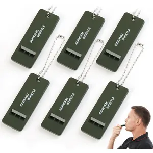 120 dB Emergency Whistles for Teachers, Flat Self Defense Safety Whistle Keychain for Women Outdoor Hiking Dog Signal