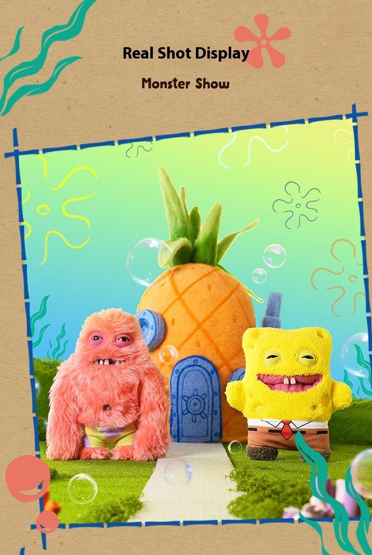 Original Fuggler SpongeBob & Patrick 22cm Official Collab Plush - Toothy Ugly-Cute Tooth Monster Stuffed Doll