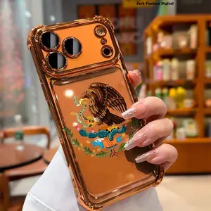 The 2026 new electroplated transparent TPU shock-proof phone case is suitable for iPhone 17 Pro Max with screen sizes of 16, 15, 14, 13, 12, and 11. It is a shock-resistant soft case protection cover and is suitable as a gift for all four seasons.