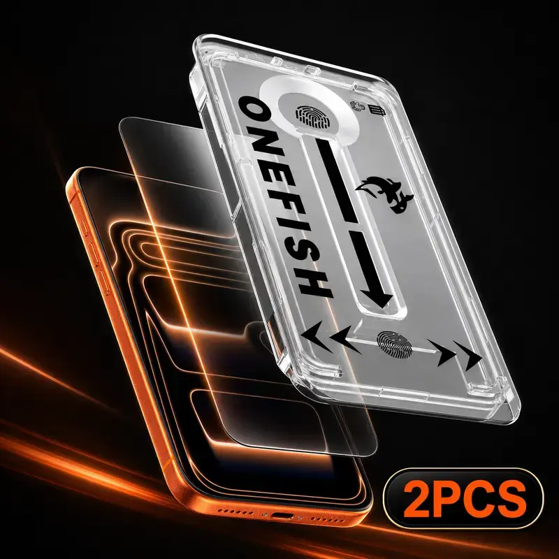 Fish Tempered Glass Privacy Screen Protector - Shockproof, Crystal Clear Phone Protective Film for Samsung & iPhone - Mobile Phone Accessory