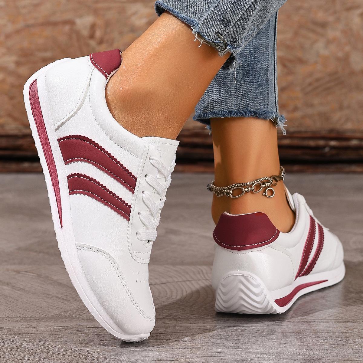 New women's lace-up casual sports shoes, soft-soled running shoes, flat non-slip women's shoes