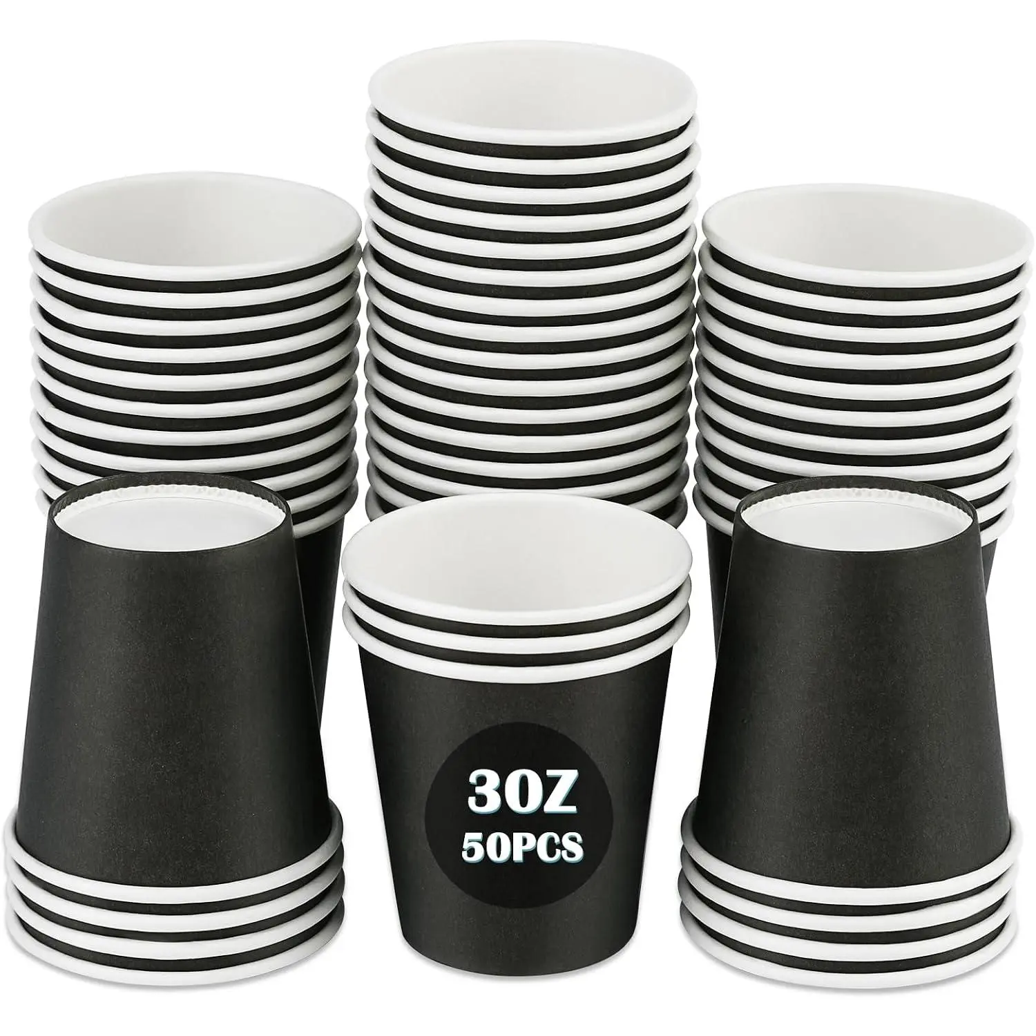 50 Pack 3 oz Bathroom Paper Cups Blue Small Mouthwash Cups