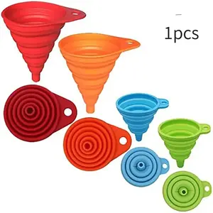 Kitchen Funnel Set 1 Pcs, Small and Large Sizes, Collapsible Silicone Funnels for Easy Liquid Transfer, Food Grade Kitchen Gadgets