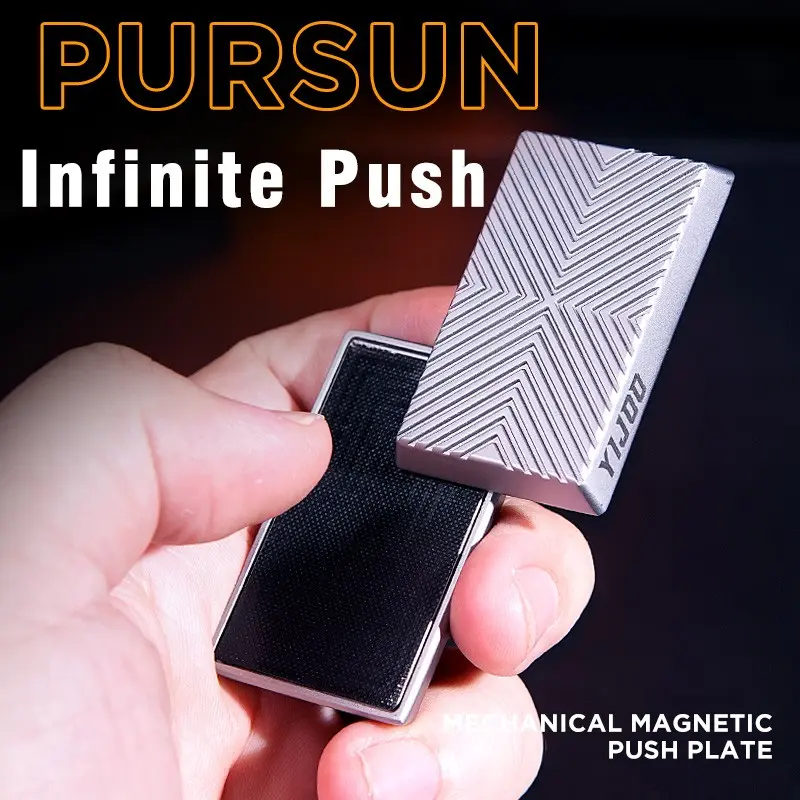 Single Pack Infinite Metal Edc Push Puzzle, Smooth Magnetic Slider, Rotating Push Puzzle, Fidget Toy for Adults, Office Stress Relief