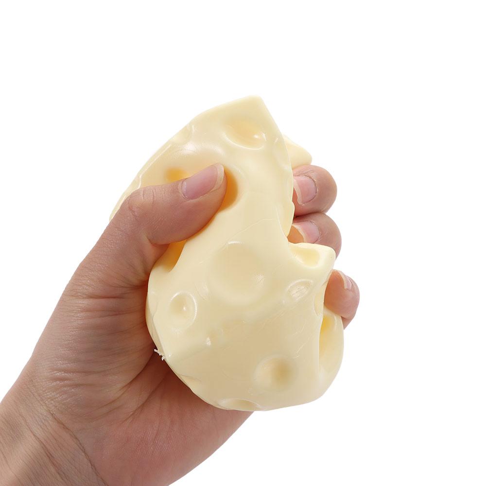 Shapeable Jumbo Cheese Cube Stress Ball Non-Bounce Anti-Stress Cheese Squeeze Fidget Toy Squishy Texture ASMR Sensory Stress Toy
