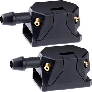 2 count Adjustable Windshield Washer Nozzles, 3-Way  Aimable  Front Windshield Washer Sprayer with 4 Copper, Wiper Sprayer Arm Nozzles  for  - Black