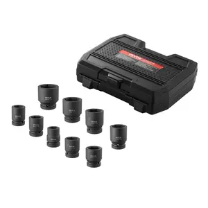 【DealsForYouDays】VEVOR Axle Nut Impact Socket Set, 1" Drive 6-Point 9-Piece SAE Spindle Nut Socket Set, CR-MO Heat Treated Large Socket Set with Storage Case, for Auto Repair, Removing or Installing Axle Nuts