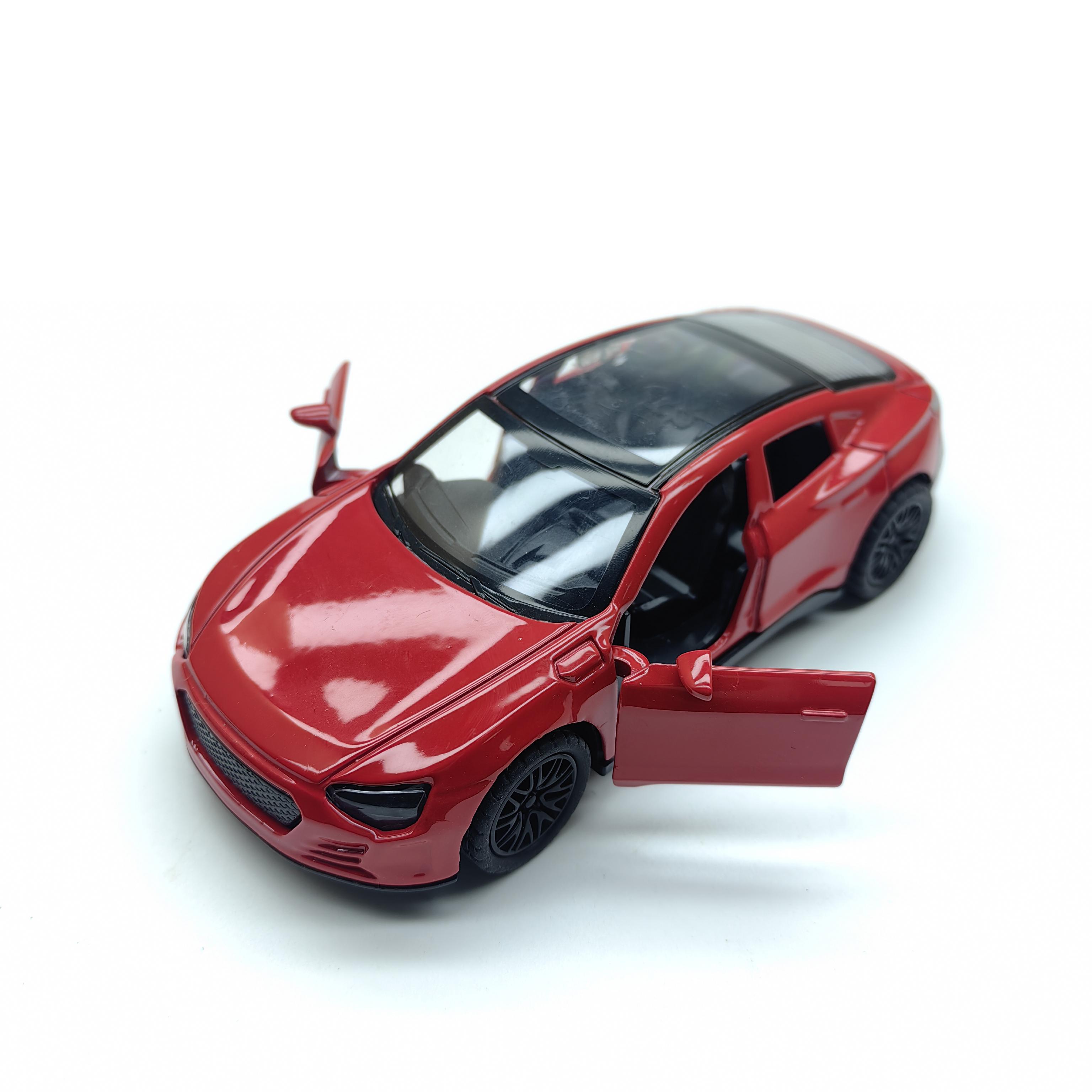 Alloy Miniature Racing Car Model, a Toy Car for Boys. Made of metal, with two openable doors, pull-back function. It can be used