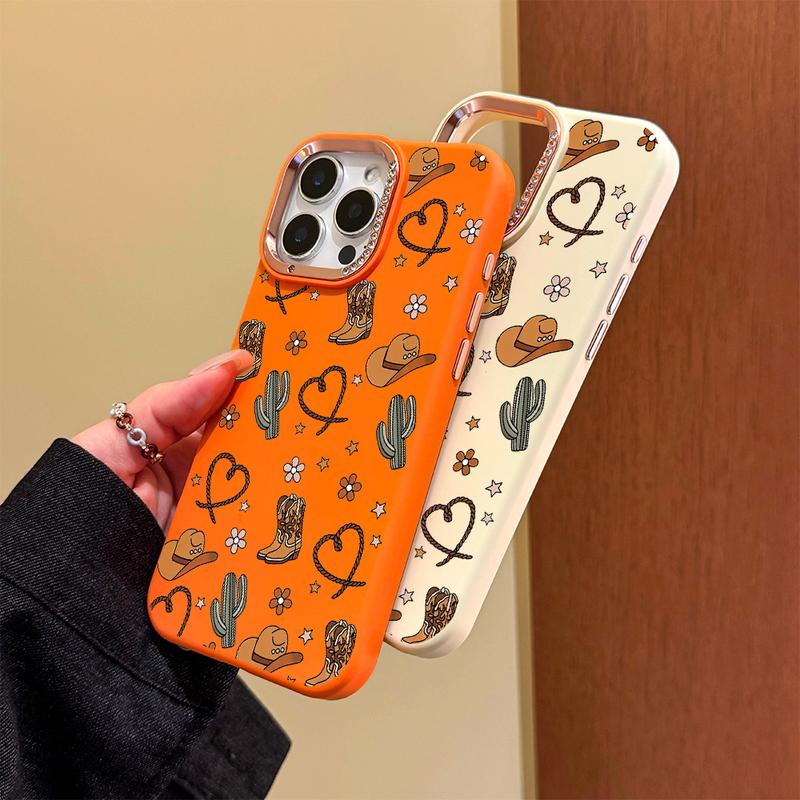 Cowboy Boot Phone Case, Western Bohemian Style, Compatible with iPhone 17/17 Pro/17 Pro Max/17 Air/iPhone 16/16 Pro/16 Plus/16 Pro Max/15/15 Pro Max/15 Pro/11/12/ 13/14 Pro Max/12 mini/13 mini/11 Pro/11 Pro Max/12 Pro/12 Pro Max/13 Pro/13 Pro Max/14 Pro/1