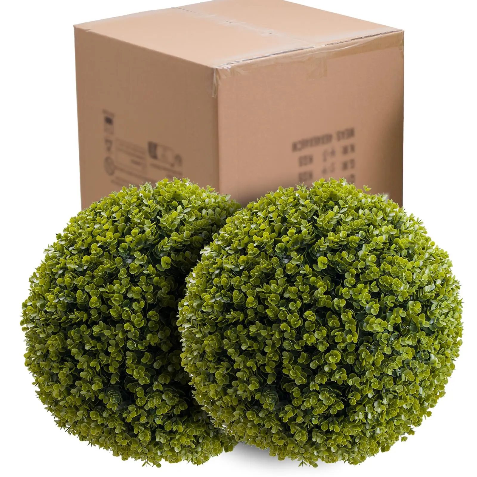 Garvee 2PCS Artificial Plant Topiary Balls with Hanging Chains - Faux Greenery Decorative Balls for Garden, Wedding, Home Indoor and Outdoor Use