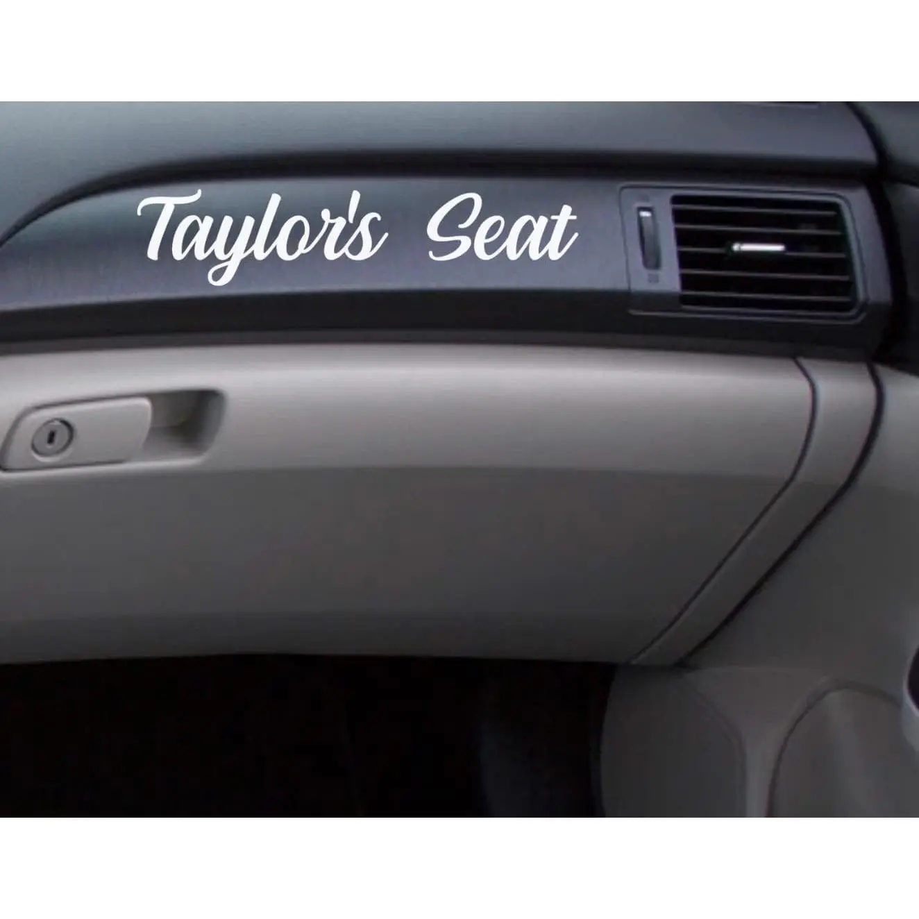 Custom Car Vinyl Decal Sticker - 9 in Peel & Stick Seat ID Letters, Personalize for Girlfriend Passenger Princess Spot, Color & Font Options Available