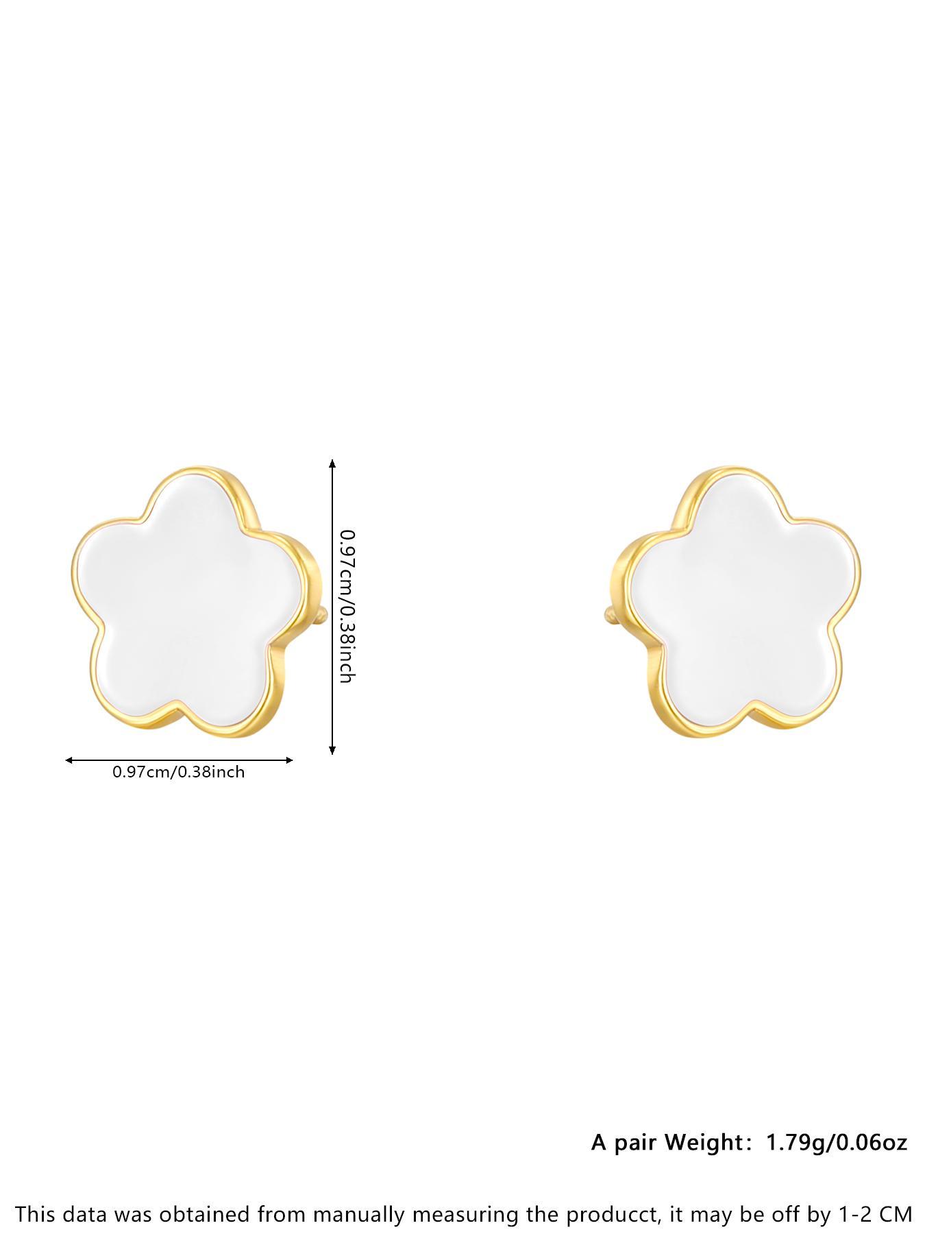 S925 Sterling Silver Four-leaf Clover Design Stud Earrings, Fashionable Stud Earrings for Women & Girls, Trendy All-match & Exquisite Jewelry for Birthday Gift, Flower Stud Earrings