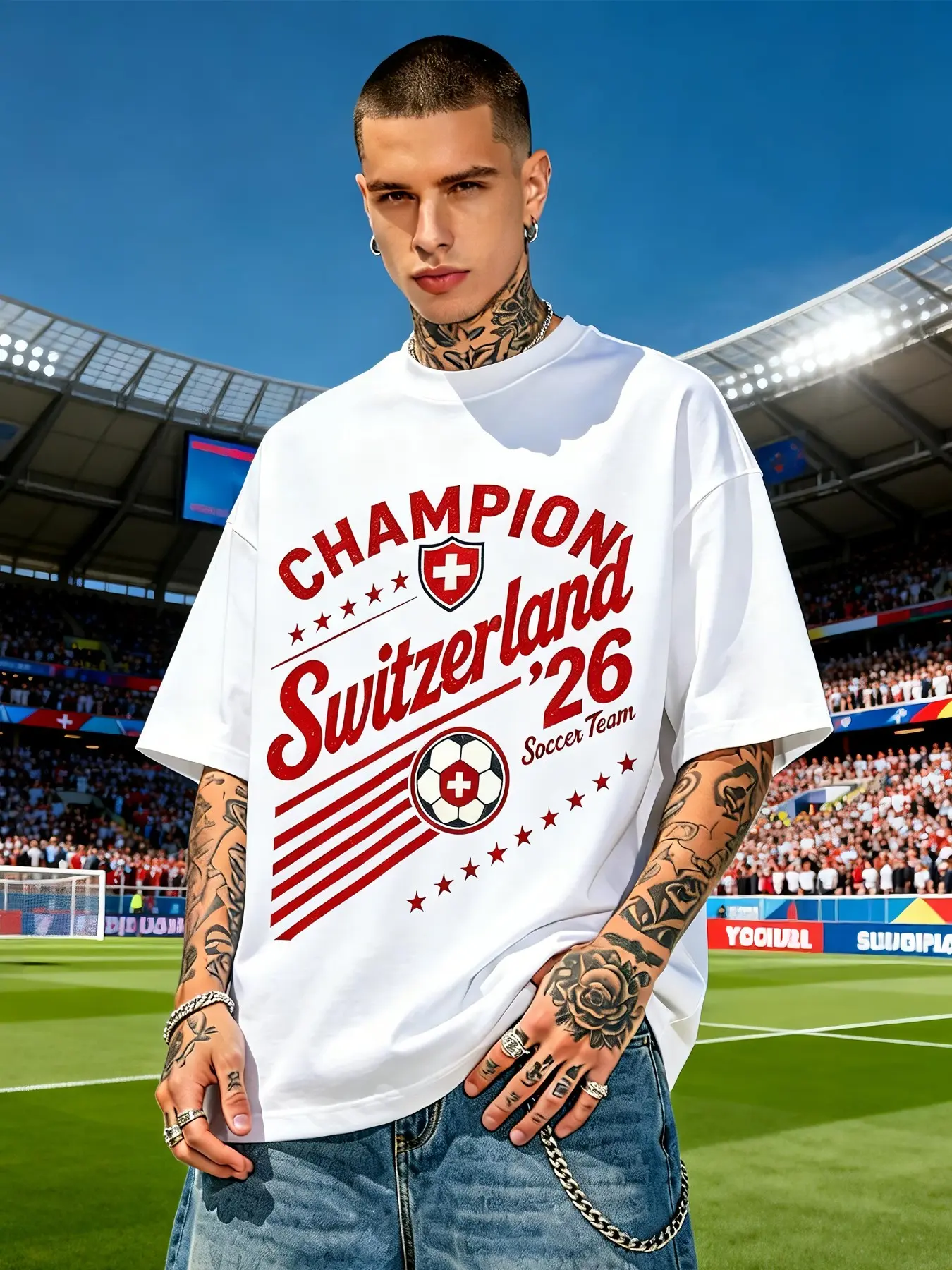2026 World Champion Switzerland Team Graphic T-Shirt – Commemorative Soccer Fan Tee; Versatile Short-Sleeve Top for Football Enthusiasts; Trendy, Loose-Fit, Breathable Unisex Crew-Neck Casual Tee (Plus Sizes Available) #ChampionTee #2026VictoryTee