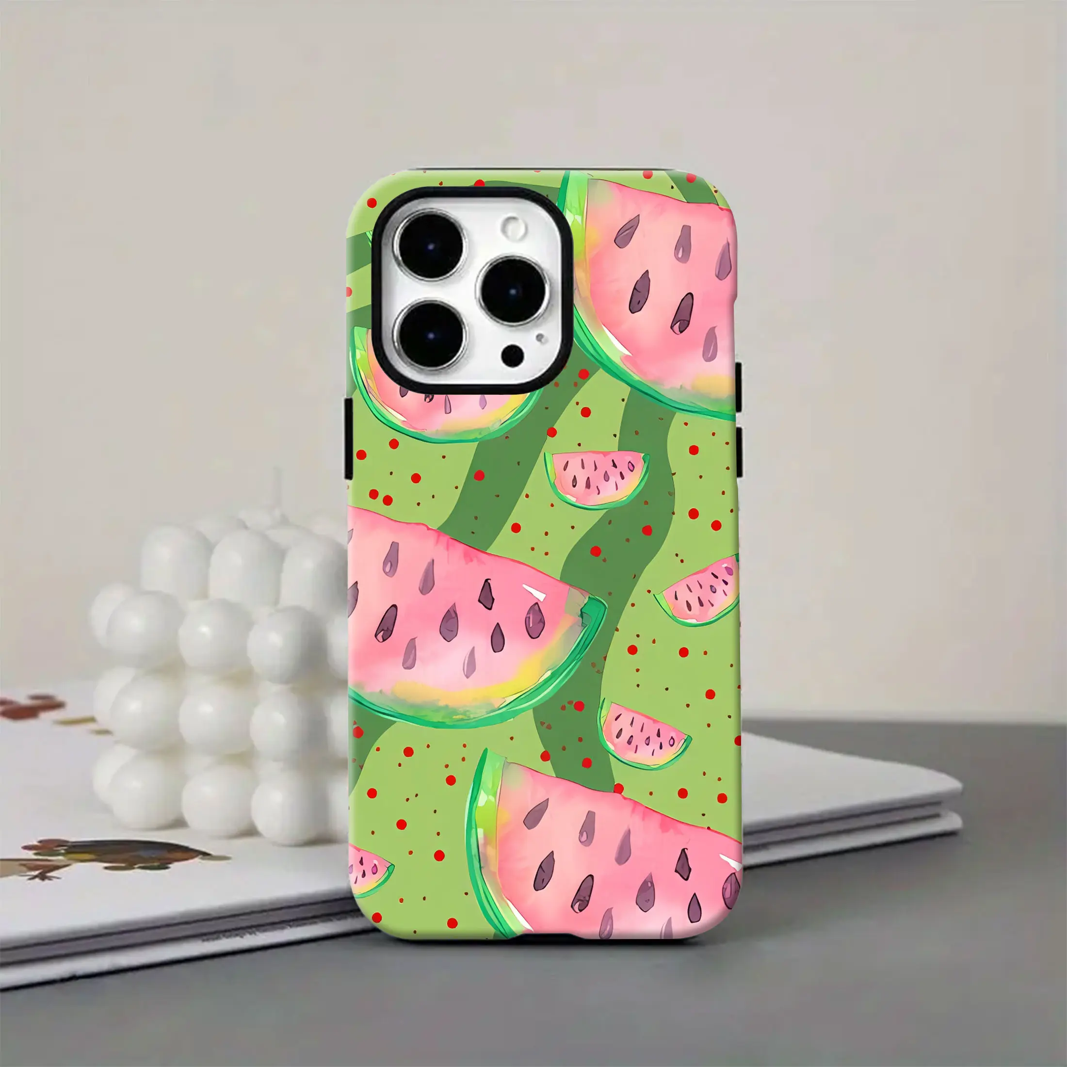Watermelon Pattern Phone Case — Compatible with Samsung S26/S25/S24/S23/S22/S21, iPhone 17/16/15/14/13/12/11 phone cases. Made with durable TPU material, anti-yellowing, and anti-fading features.