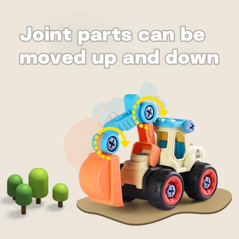 Engineering Vehicle Building Blocks Toy with Screwdriver, Detachable Parts Excavator Building Blocks, Educational Assembly Toy for Kids