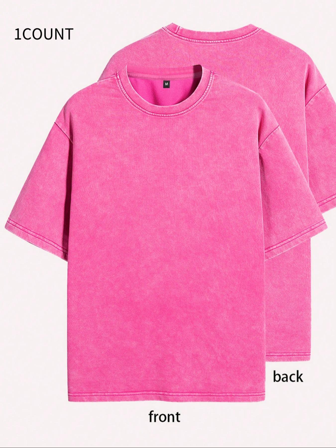 Men's Retro Style Washed Distressed Crew Neck Tee, Regular Fit Casual Comfy Short Sleeve Round Neck T-shirt for Fashion Men's Top, Menswear