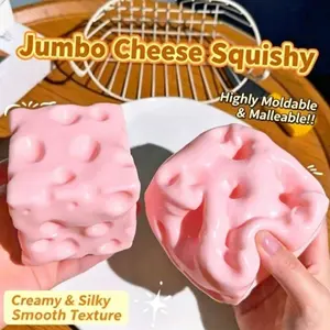 Cheese Block Stress Ball, Squeezeable, Non-Rebound, Sensory Stress Relief Gift, Soft Finger Toy, Slow Rebound, Ideal for Adult Office Use