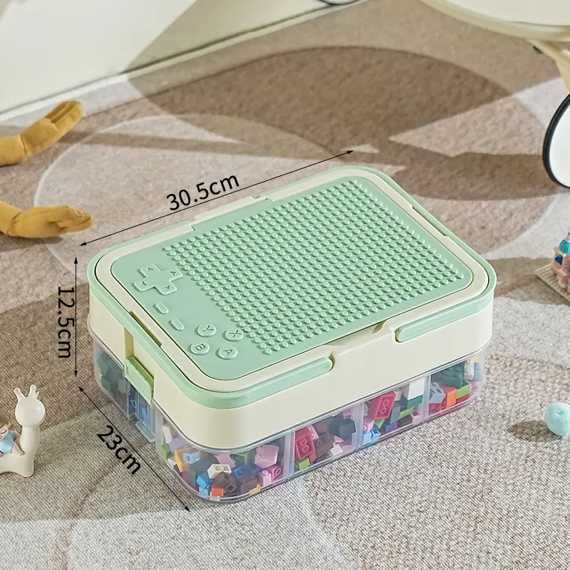 New model of building block storage box for children, multi-layer organizer for small parts and toys, compartmentalized classification storage box