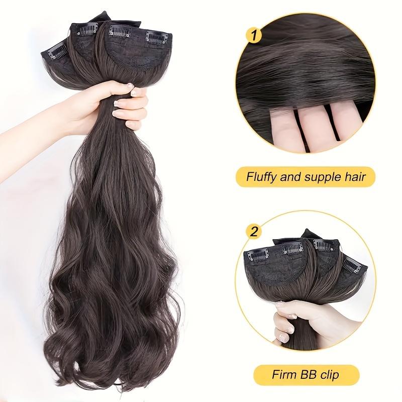 Women's long hair extensions, invisible seamless volumizing hair extensions, large wavy hair pieces, three-piece set