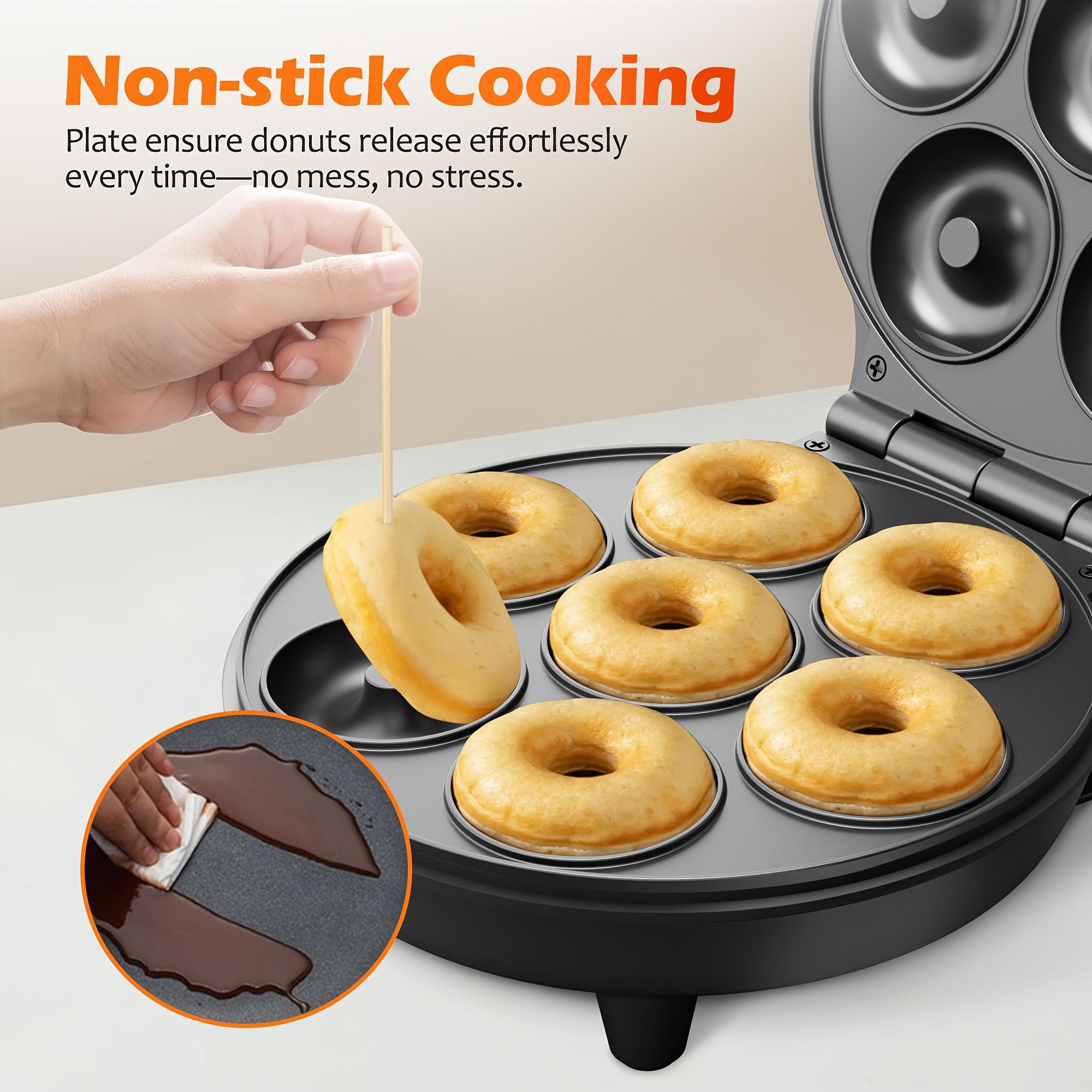 1pc Mini Donut Waffle Cake Maker, 7 Slots Home Baking Machine, Great For Breakfast, Snacks, Desserts And More