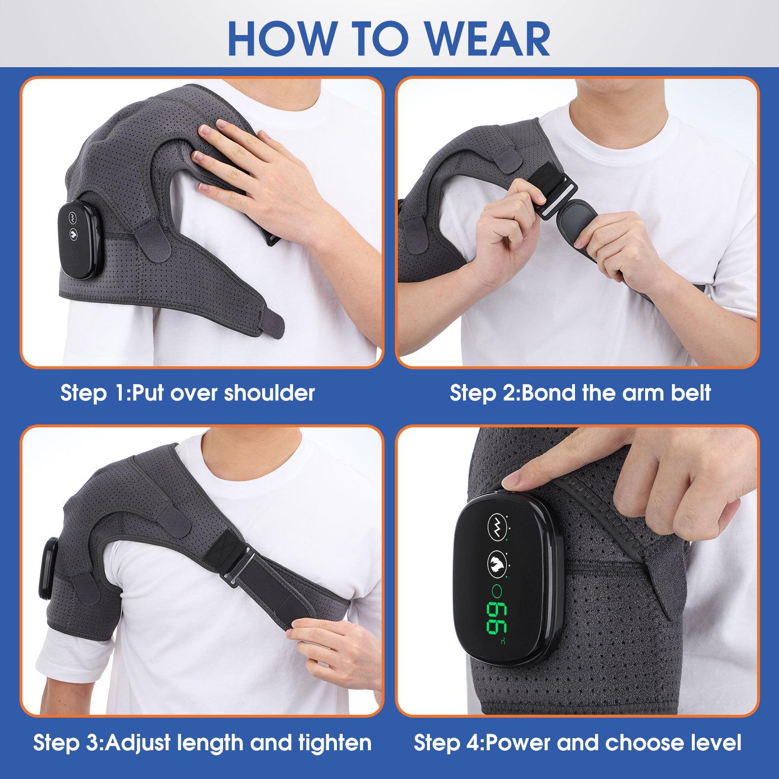 Cross-border heating massage shoulder pads charging heating shoulder pads shoulder periarthritis physiotherapy massager private mold source factory spot clavicular shoulder pad Lightweight Tactical Quick Release Vest clavicular pulls strap