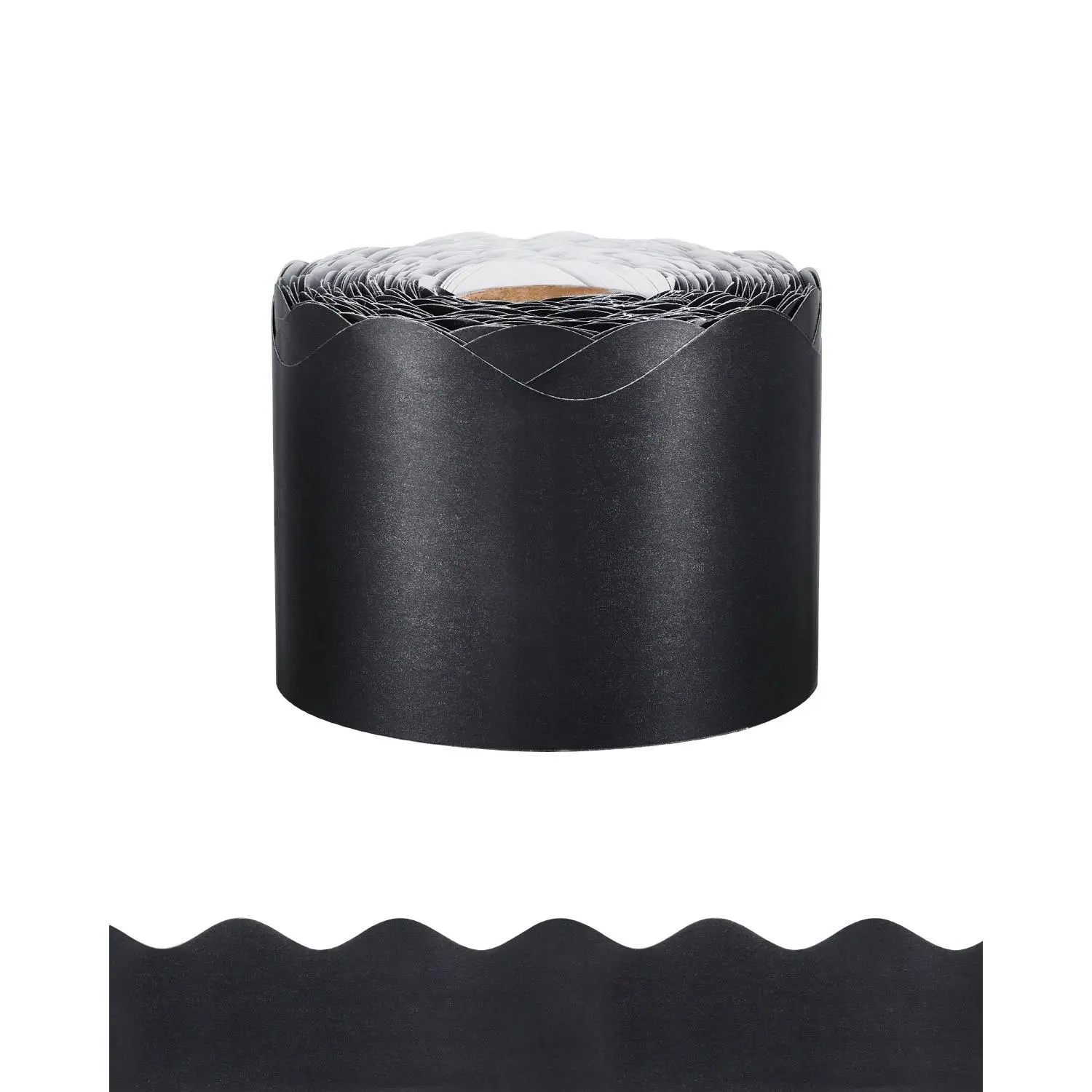 VEVOR Bulletin Board Border, 65.6 Feet Rolled Border Trim, Scalloped Bulletin Board Paper with Wavy Line Design, Classroom Border for Bulletin Board, School, Classroom, and Locker Decoration, Black