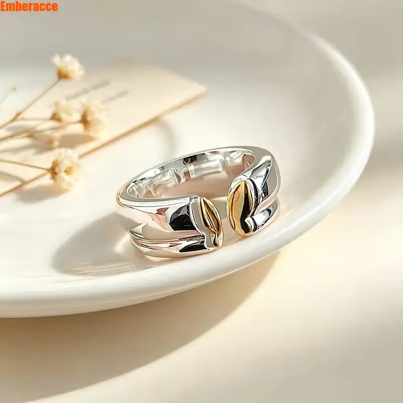 Women’s Butterfly Statement Ring, Korean Inspired K-Fashion Jewelry with Color Contrast Geometric Design, Unique Adjustable Open Ring for Women, Minimalist Vintage Style Fashion Accessory for Daily Wear, Party, Date Night and Gift Ideas