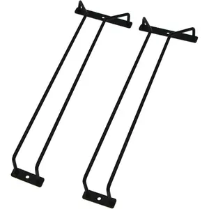 14-Inch Black Wine Glass Rack, Under Cabinet Wine Glass Holder, Stemware Rack, Hanging Stemware Holder, Set of 2