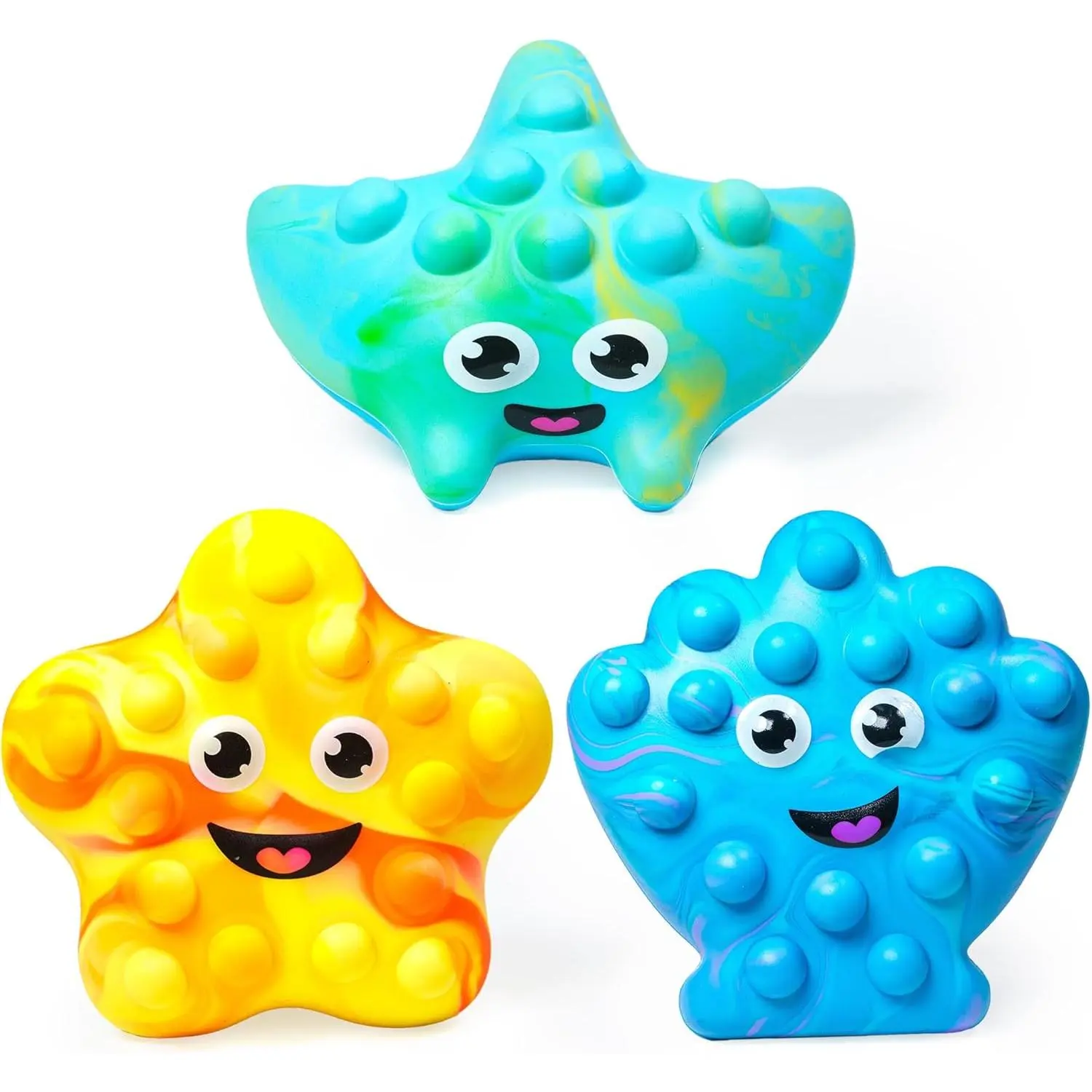 Popping Kids & Toddler Bath Toys, 3 Pack - Push, Poke, Squish & Pop it Fidget Toys for The Bathtub - Irresistible Bubbles with Satisfying 'Pops' - Multi Sensory Kids Bath Toysfidget toys