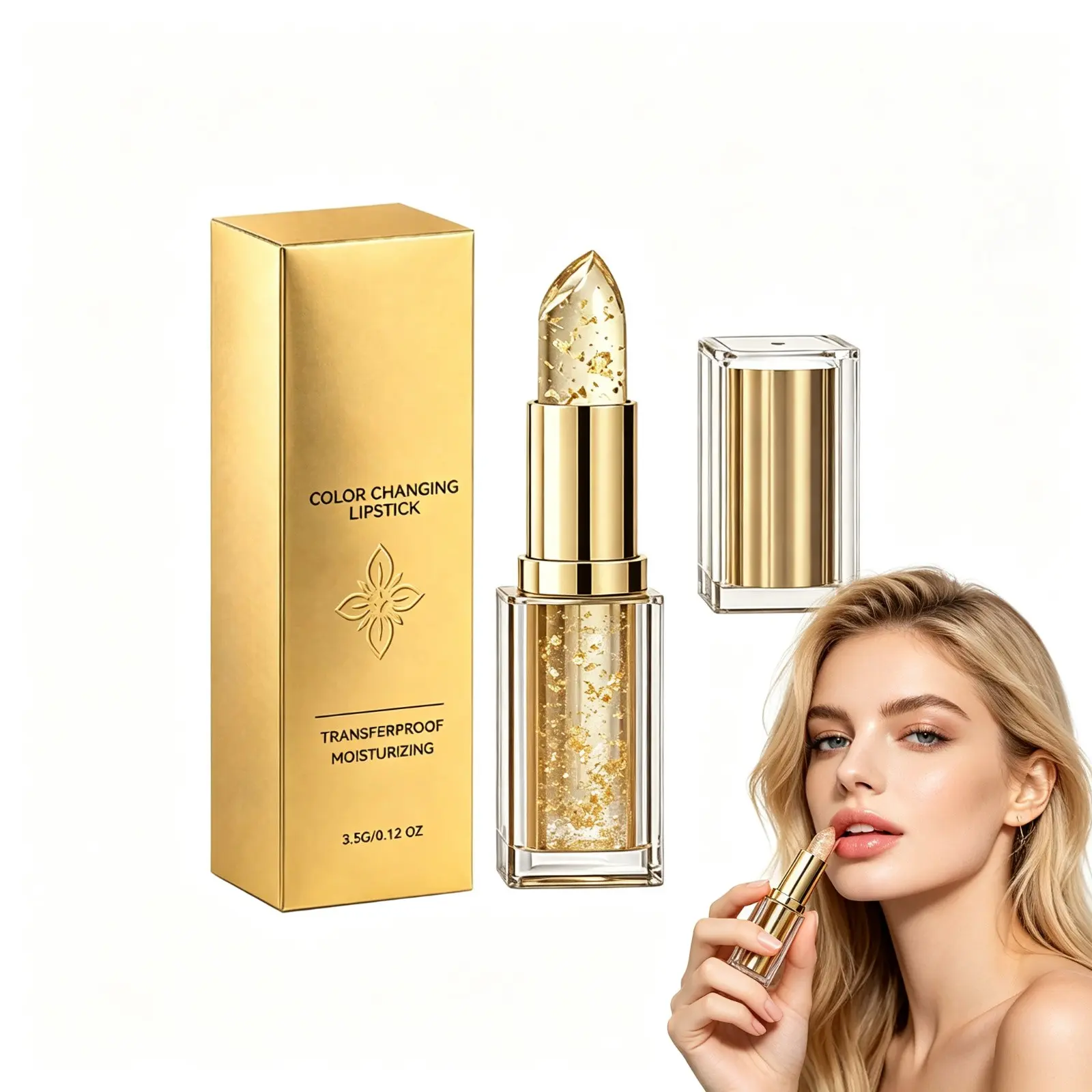 Color Changing Lipstick, Lipstick for Women, pH Color Changing Clear Lipstick, Lipstick for Older Women, Long Lasting Moisturizing Tinted Lip Balm with Transfer-Proof Finish, Ideal for Christmas, New Year, Valentine's Day Gifts, Longwear Lipstick