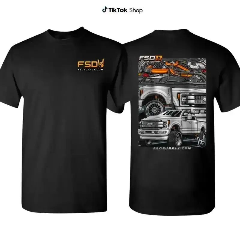 FSD Supply Truck Graphic Tee - Men's Clothing, American Torque Truck Modders Casual Streetwear, Oversized Teeshirt for Outfit of the Day