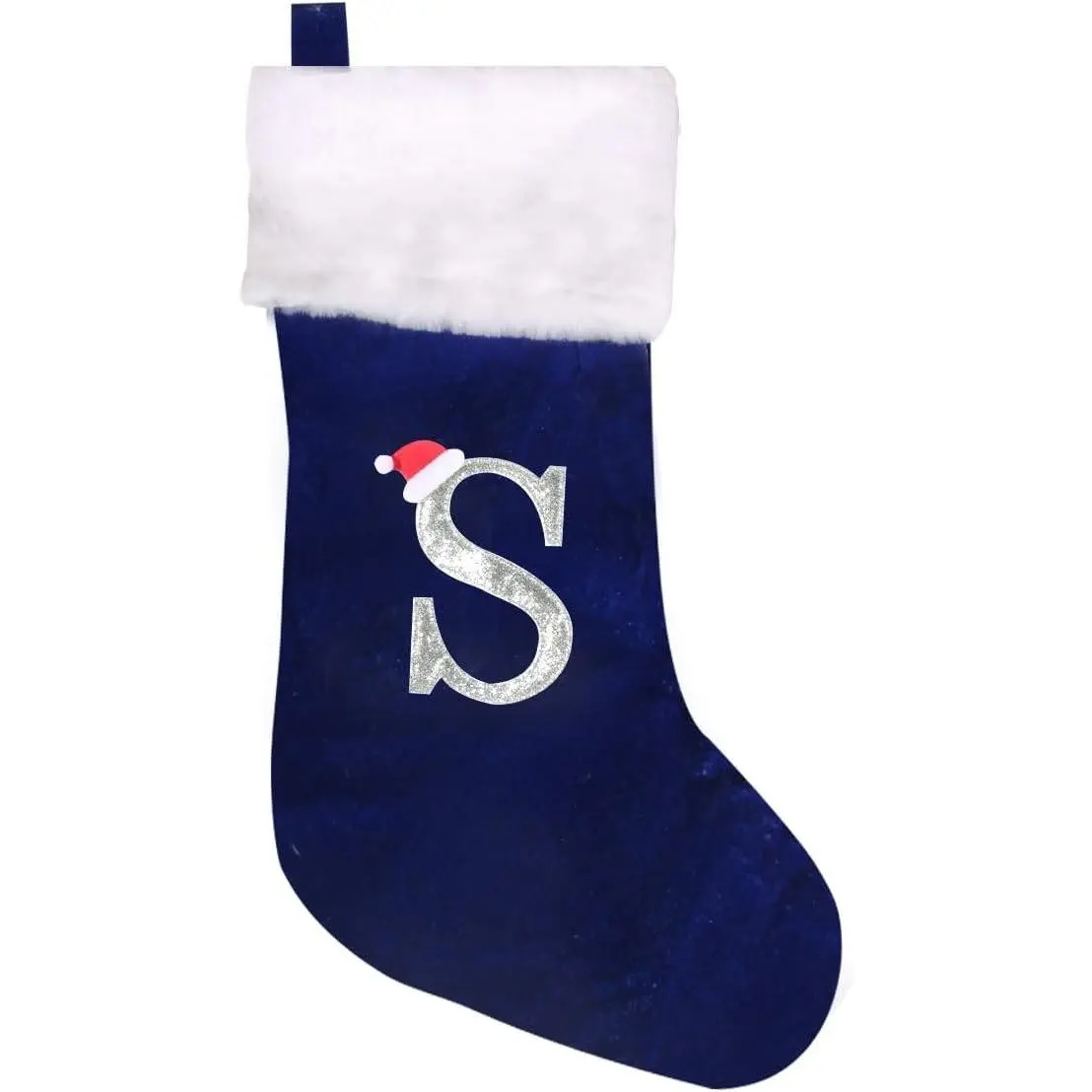 20 Inches Super Soft Plush Monogram Christmas Stockings Xmas Rustic Personalized Stocking Embroidered Letter Decoration for Decor