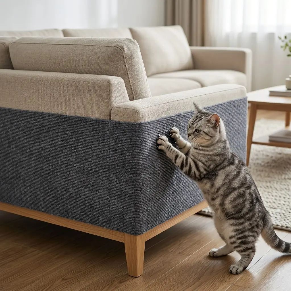 Self-Adhesive Cat Scratch Protector Pad, Durable Furniture Guard, Easy Cut Custom Fit, Ideal for Home, Couches, Beds, Cabinets, Renters' Must-Have
