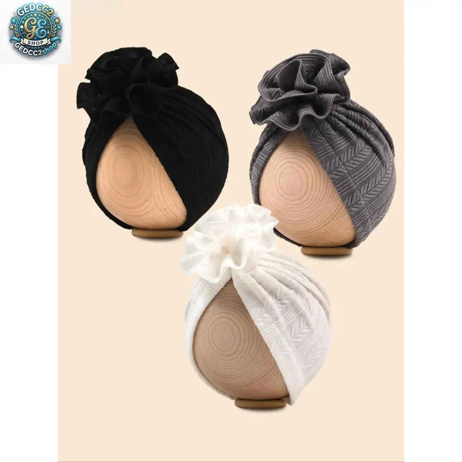 3-Pack Baby Bunny Bonnets, Soft Stretchy Baby Hats with Cute Bunny Ears, Comfortable Newborn Infant Caps for Indoor and Outdoor Wear