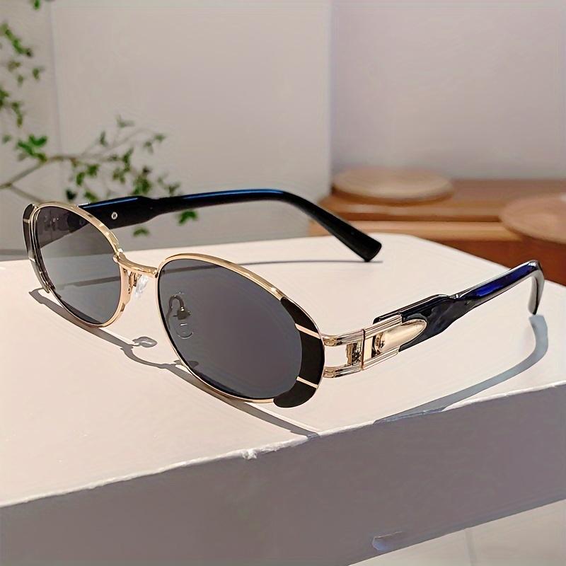 Retro Full-Frame Oval Glasses for Women, Multi-Color Gradient Lenses, Lightweight Plastic Frame, Fashionable Black Eyewear for Stylish Looks rectangle high negative lens men gradient lens trendy casual round frame Reading lentes fashion night vision