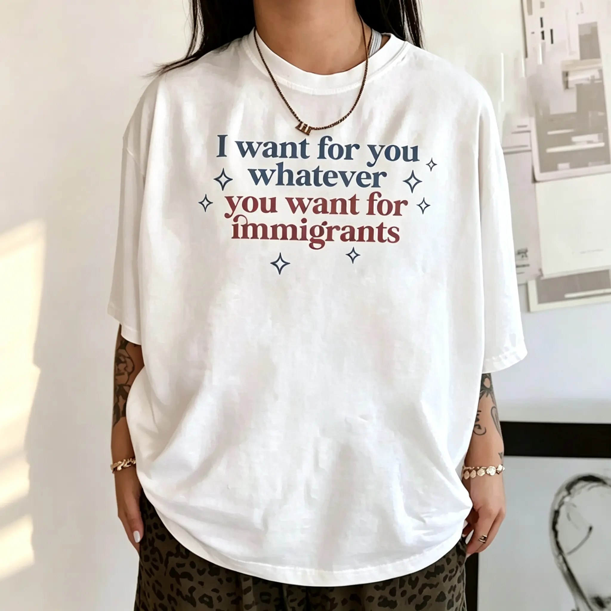 Immigrant Support Equality Graphic Tee |   Immigration Rights Positive Quote Streetwear Shirt Soft Prints