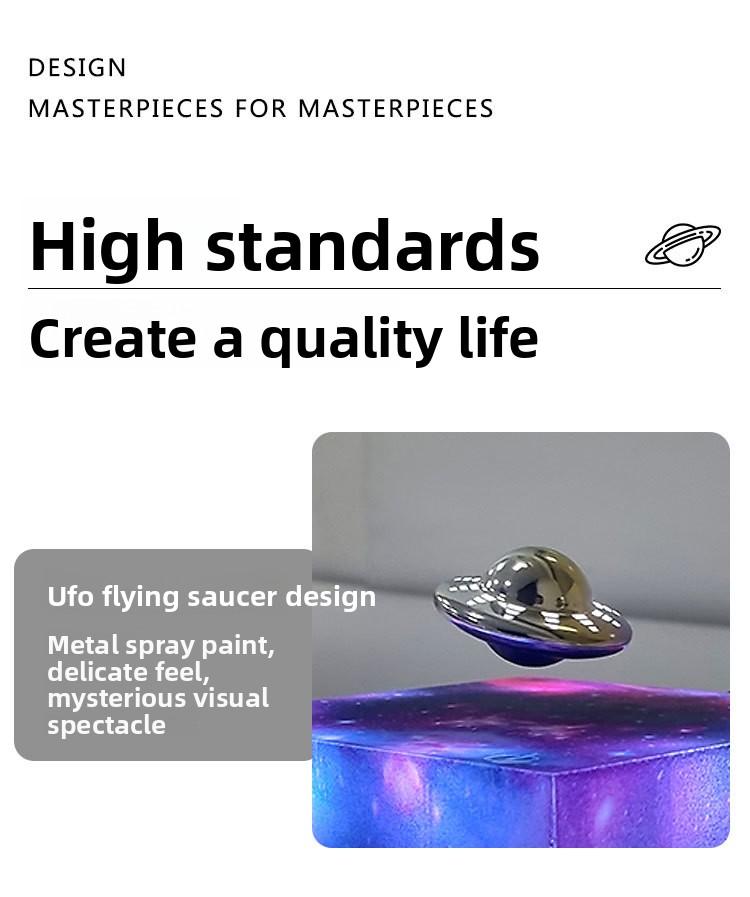 Magnetic Levitation UFO Starry Sky Lamp Gift Ornament Ambient Illumination for Home Decor and Gift Giving with Rotating Feature