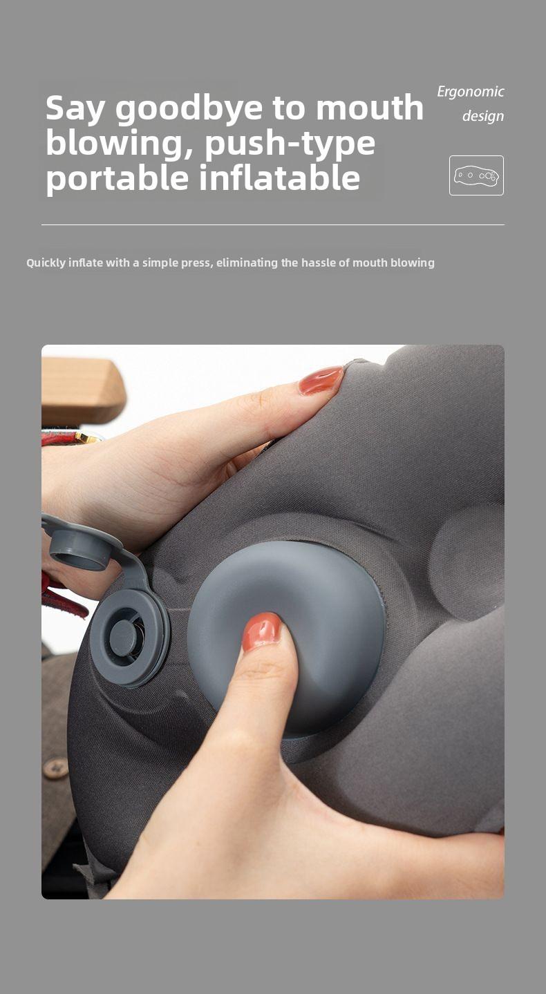 TPU Inflatable Lumbar Neck Pillow Portable Foldable Press Type for Travel Office Car