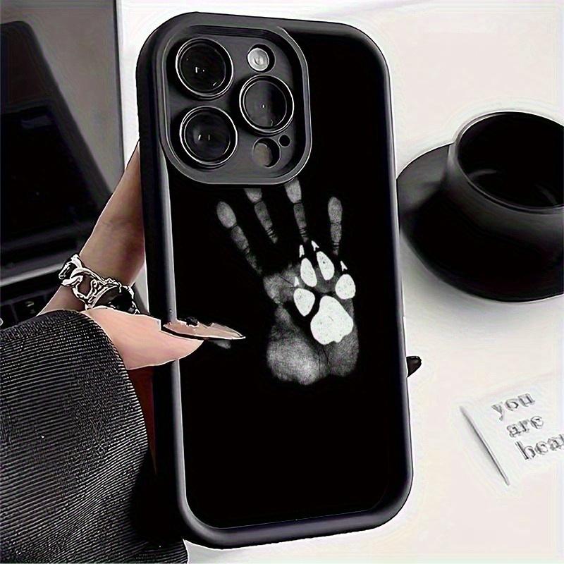 Phone Case - 1pc of Personalized Funny Big Palm And Dog Paw Print Black High Bamboo Phone Case, Suitable for iPhone 17 E Air Pro ProMax iPhone16 15 14 Plus 13 12 Mini 11 X XS XR, Suitable As a Gift for Girlfriend, Boyfriend, Friend Or Yourself