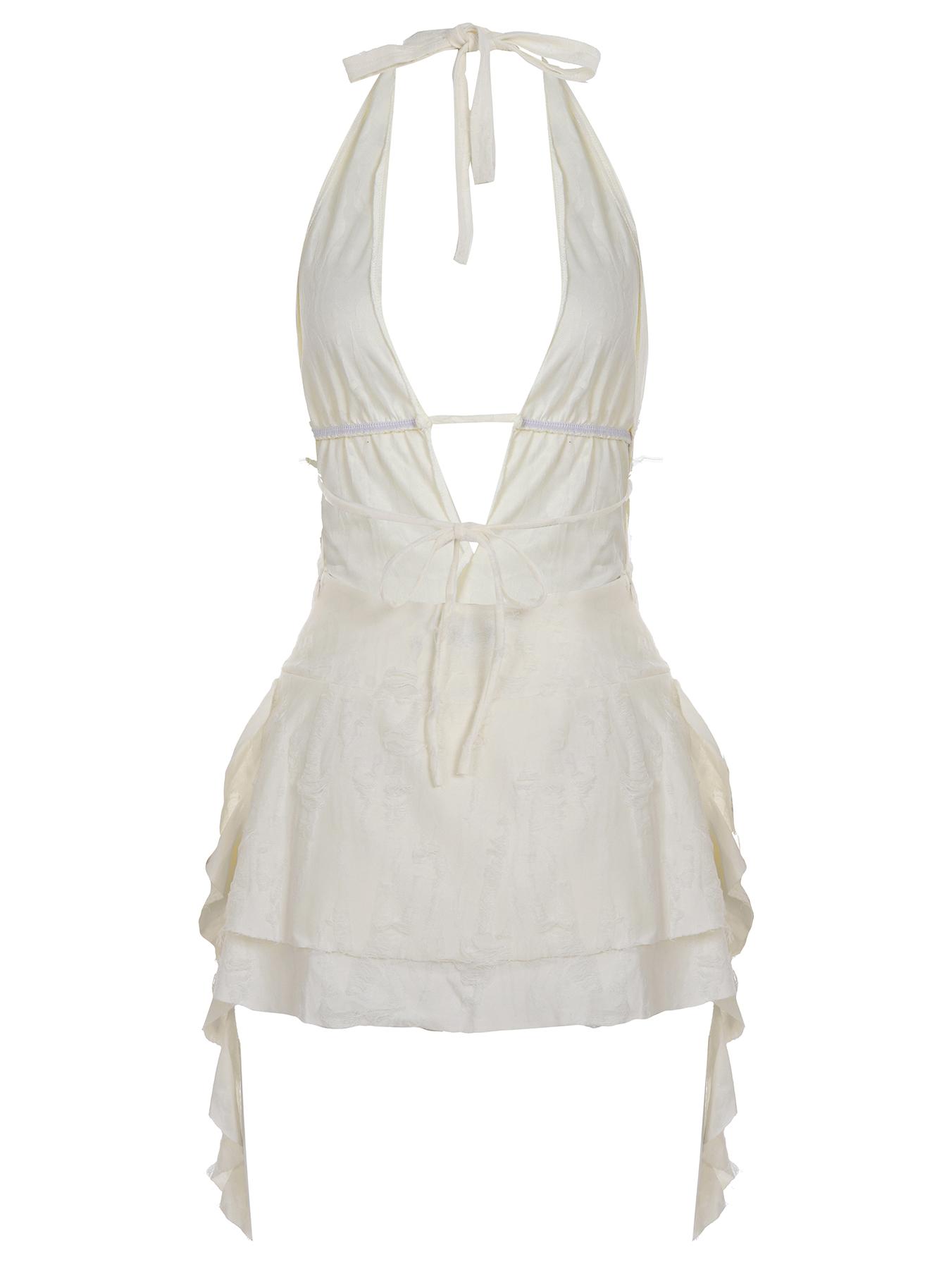 Women's Solid Color Backless Casual Comfy Dress, Sleeveless Summer Dress for Parties, Clubs and Dates, Ladies Summer Clothes, Womenswear